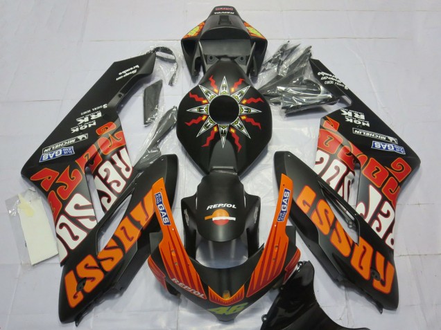 Purchase 2004-2005 Matte Black Orange Rossi Honda CBR1000RR Motorcycle Fairings UK