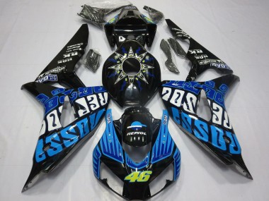 Purchase 2006-2007 Glossy Black Blue Rossi 46 Honda CBR1000RR Motorcycle Fairings UK
