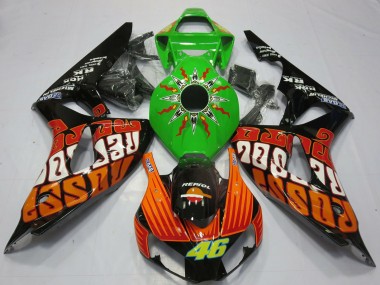 Purchase 2006-2007 Green Orange Glossy Black Rossi 46 Honda CBR1000RR Motorcycle Fairings UK