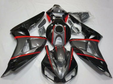 Purchase 2006-2007 Grey Glossy Black Red Stripe Honda CBR1000RR Motorcycle Fairings UK