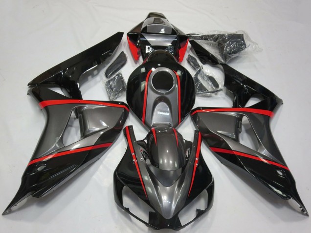 Purchase 2006-2007 Grey Glossy Black Red Stripe Honda CBR1000RR Motorcycle Fairings UK