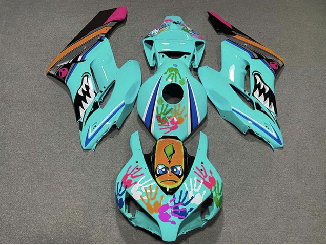 Purchase 2004-2005 Teal Blue Orange Pink Black Shark Honda CBR1000RR Motorcycle Fairings UK