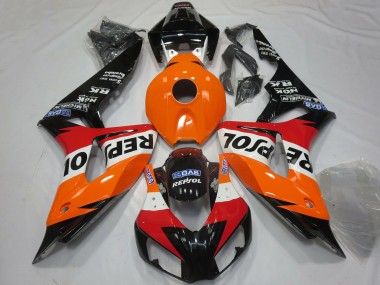 Purchase 2006-2007 Orange White Red Glossy Black Repsol Honda CBR1000RR Motorcycle Fairings UK