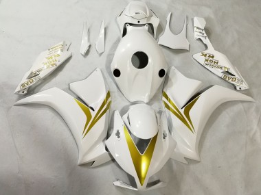 Purchase 2012-2016 White Gold Honda CBR1000RR Motorcycle Fairings UK