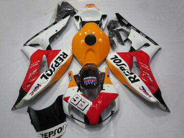 Purchase 2006-2007 Orange White Red Glossy Black Repsol 93 Honda CBR1000RR Motorcycle Fairings UK