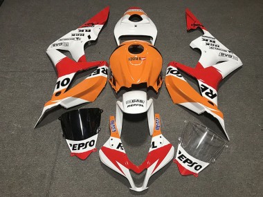 Purchase 2007-2008 Orange White Red Glossy Black Repsol Style Honda CBR600RR Motorcycle Fairing UK