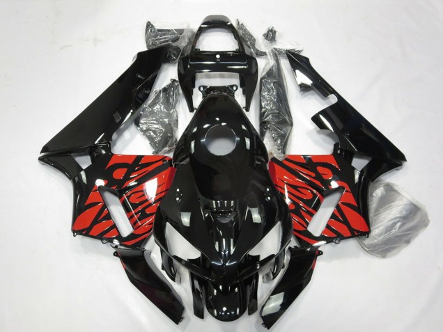 Purchase 2005-2006 Glossy Black and Tribal Red Honda CBR600RR Motorcycle Fairings UK