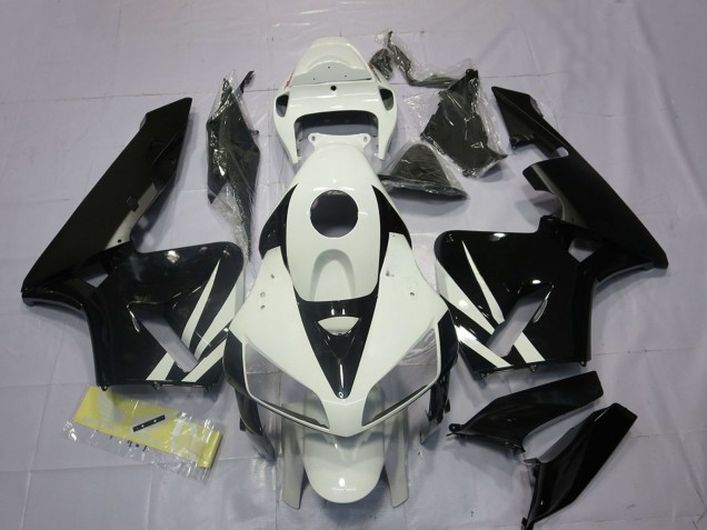 Purchase 2005-2006 White Glossy Black Honda CBR600RR Motorcycle Fairings UK