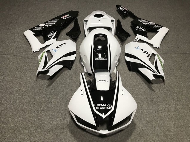 Purchase 2013-2023 White Glossy Black Honda CBR600RR Motorcycle Fairings UK