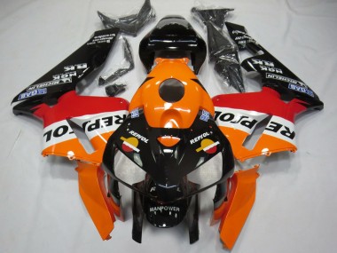 Purchase 2005-2006 Orange Red White Black Bottom Repsol Honda CBR600RR Motorcycle Fairings UK