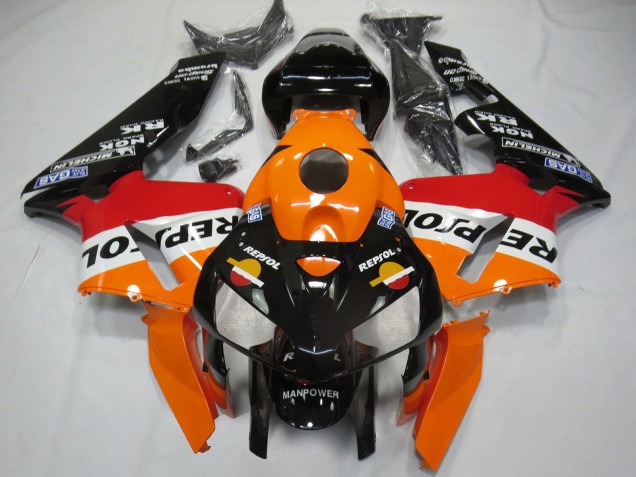 Purchase 2005-2006 Orange Red White Black Bottom Repsol Honda CBR600RR Motorcycle Fairings UK