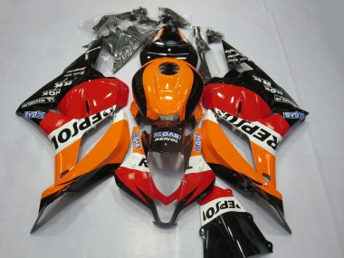 Purchase 2009-2012 Orange White Red Glossy Black Repsol Honda CBR600RR Motorcycle Fairing Kits UK