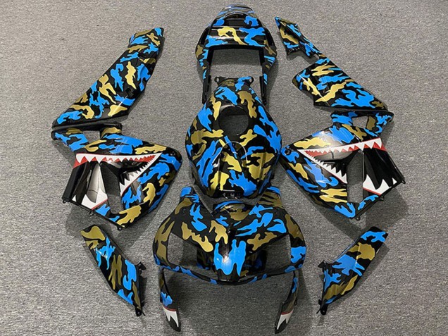 Purchase 2003-2004 Blue Gold Camouflage Shark Honda CBR600RR Motorcycle Fairings UK