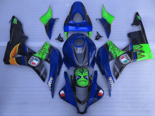 Purchase 2007-2008 Blue Green Glossy Black Shark Honda CBR600RR Motorcycle Fairings UK