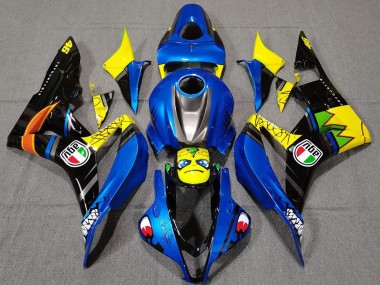 Purchase 2007-2008 Blue Yellow Glossy Black Shark Honda CBR600RR Motorcycle Fairings UK