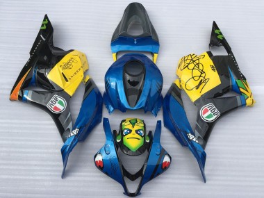 Purchase 2009-2012 Blue Yellow Glossy Black Shark Honda CBR600RR Motorcycle Fairings UK