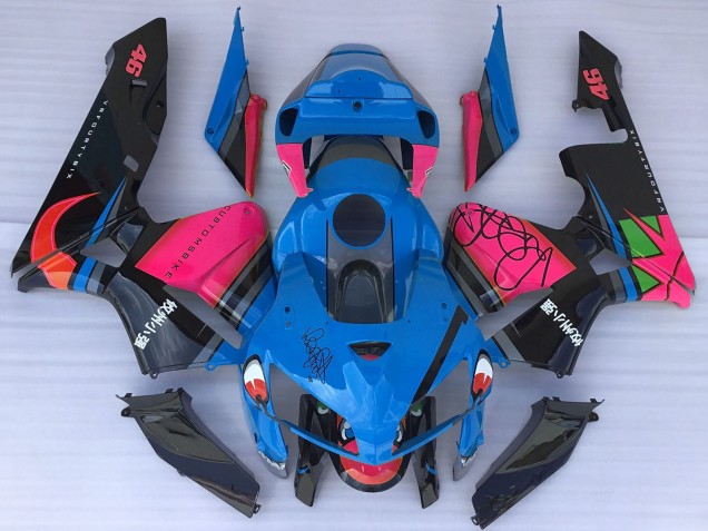 Purchase 2005-2006 Blue Shark Pink Honda CBR600RR Motorcycle Fairings UK