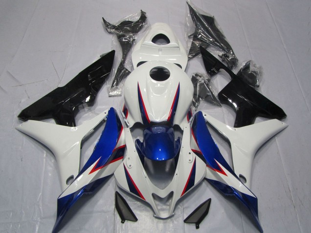 Purchase 2007-2008 White Blue Glossy Black OEM Style Honda CBR600RR Motorcycle Fairings UK