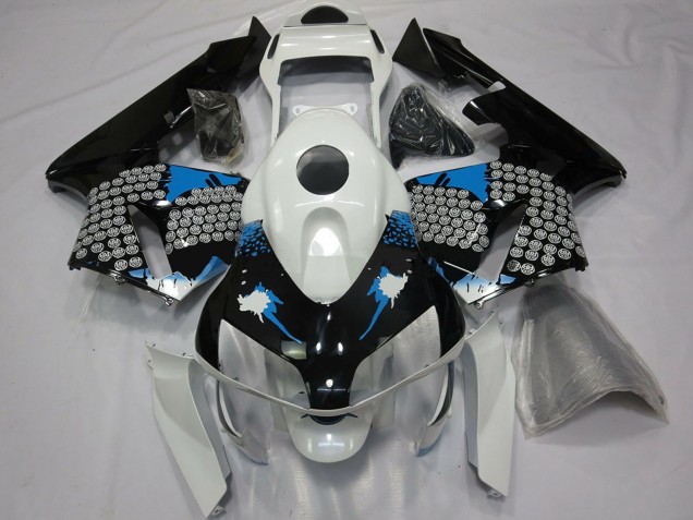 Purchase 2003-2004 White Blue Glossy Black Splatter Honda CBR600RR Motorcycle Fairings UK