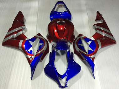 Purchase 2007-2008 Red Silver Blue Captain America Honda CBR600RR Motorcycle Fairings UK