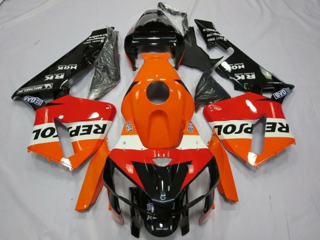 Purchase 2005-2006 Orange White Red Glossy Black Repsol Honda CBR600RR Motorcycle Fairing UK