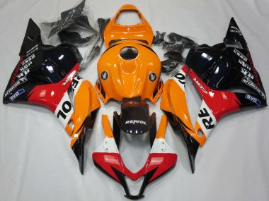 Purchase 2009-2012 Orange White Red Glossy Black Repsol Honda CBR600RR Motorcycle Fairing UK