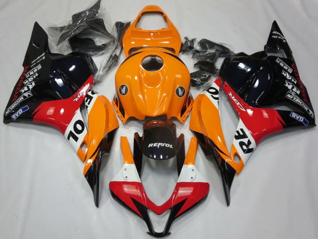 Purchase 2009-2012 Orange White Red Glossy Black Repsol Honda CBR600RR Motorcycle Fairing UK