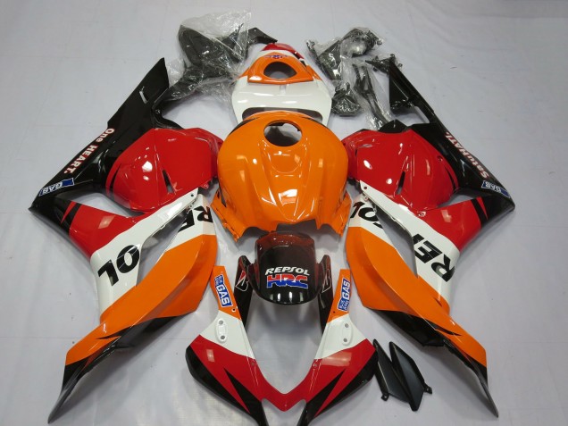 Purchase 2009-2012 Orange White Red Glossy Black Repsol HRC Honda CBR600RR Motorcycle Fairings UK