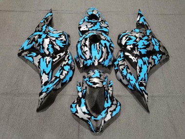 Purchase 2009-2012 Blue Silver Camouflage Honda CBR600RR Motorcycle Fairings UK