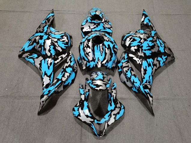 Purchase 2009-2012 Blue Silver Camouflage Honda CBR600RR Motorcycle Fairings UK