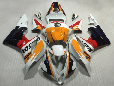 Purchase 2007-2008 Orange White Red Glossy Black Repsol Style Honda CBR600RR Motorcycle Fairings UK