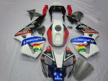Purchase 2003-2004 White Red Blue Glossy Black EuroBet Honda CBR600RR Motorcycle Fairing Kits UK