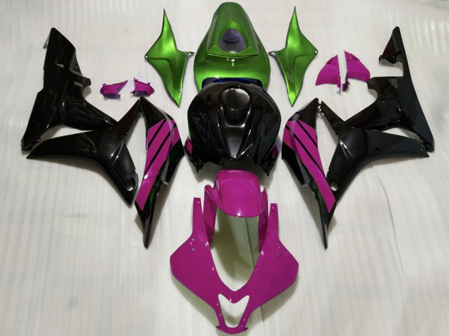Purchase 2007-2008 Green Pink Glossy Black Honda CBR600RR Motorcycle Fairings UK