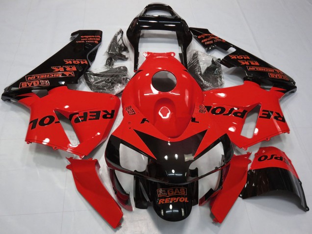 Purchase 2003-2004 Red Glossy Black Repsol Honda CBR600RR Motorcycle Fairings UK