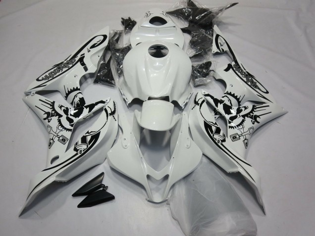 Purchase 2007-2008 White Black Honda CBR600RR Motorcycle Fairings UK
