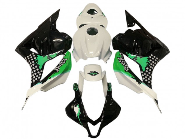 Purchase 2009-2012 White Green Glossy Black Splatter Honda CBR600RR Motorcycle Fairings UK