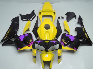 Purchase 2005-2006 Glossy Black Yellow Purple Splatter Honda CBR600RR Motorcycle Fairings UK