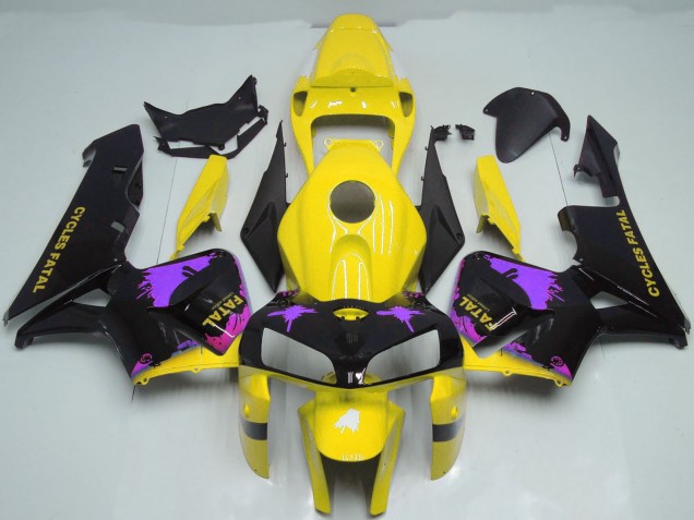 Purchase 2005-2006 Glossy Black Yellow Purple Splatter Honda CBR600RR Motorcycle Fairings UK