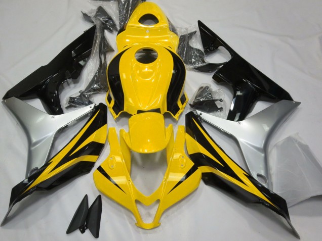 Purchase 2007-2008 Silver Yellow Glossy Black Honda CBR600RR Motorcycle Fairings UK