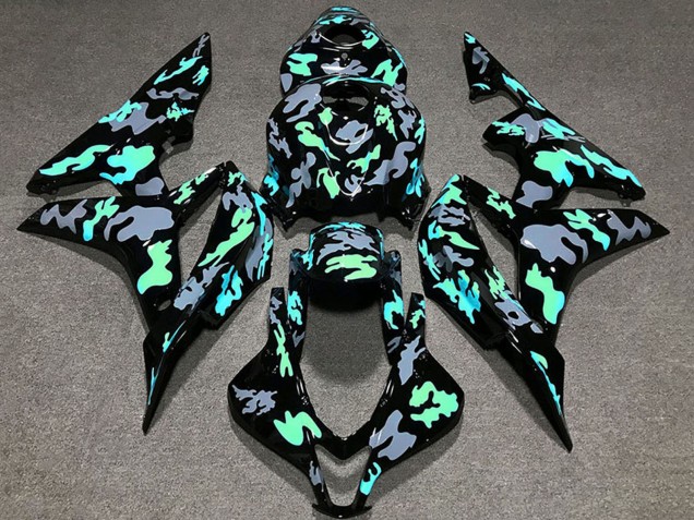 Purchase 2007-2008 Green Grey Camouflage Honda CBR600RR Motorcycle Fairings UK