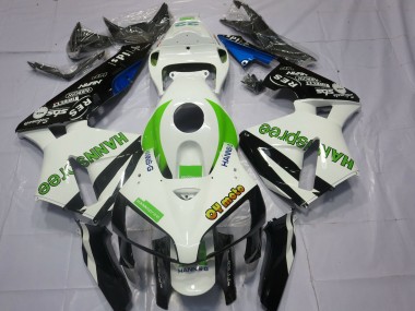 Purchase 2005-2006 White Green Glossy Black HannSpree Honda CBR600RR Motorcycle Fairings UK