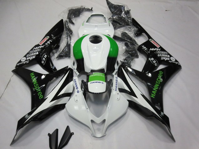 Purchase 2007-2008 White Green Glossy Black Hannspree Honda CBR600RR Motorcycle Fairings UK
