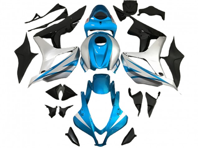 Purchase 2007-2008 Silver Light Blue Glossy Black OEM Style Honda CBR600RR Motorcycle Fairings UK