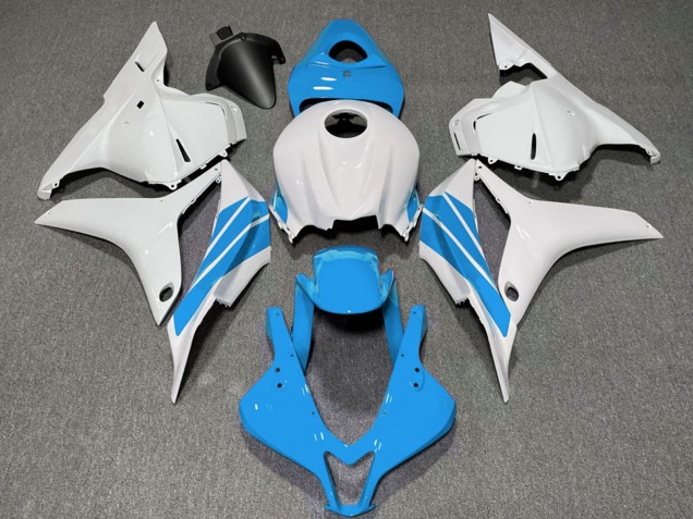 Purchase 2009-2012 White Light Blue Stripe Honda CBR600RR Motorcycle Fairings UK