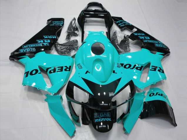 Purchase 2003-2004 Light Blue Glossy Black Repsol Honda CBR600RR Motorcycle Fairings UK