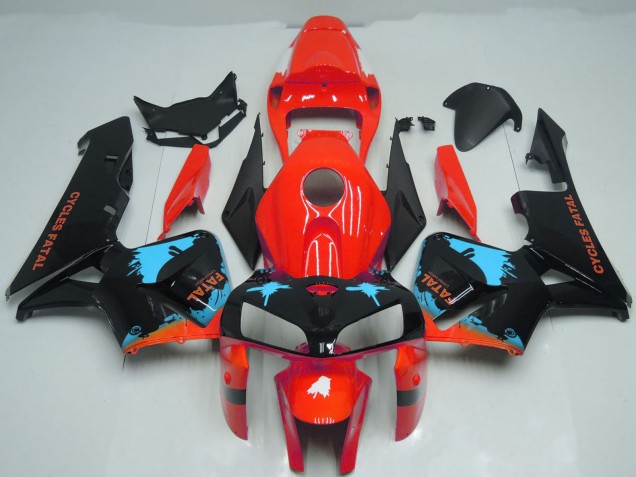 Purchase 2005-2006 Red Light Blue Black Splatter Honda CBR600RR Motorcycle Fairings UK
