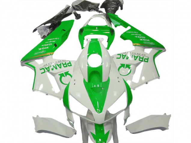 Purchase 2005-2006 White Light Green Pramac Honda CBR600RR Motorcycle Fairings UK