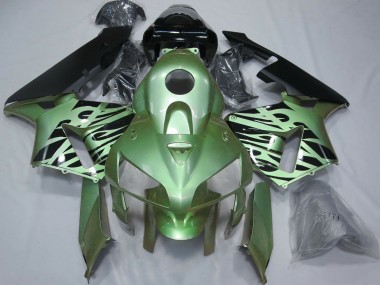 Purchase 2005-2006 Light Green Black Flame Honda CBR600RR Motorcycle Fairings UK