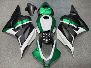 Purchase 2009-2012 White Green Matte Black Star Honda CBR600RR Motorcycle Fairings UK
