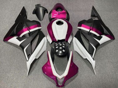 Purchase 2009-2012 White Pink Matte Black Star Honda CBR600RR Motorcycle Fairings UK